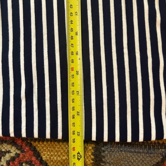 blue and white vertical stripe knee length skirt - Max Studio - Medium - Picture 5 of 6